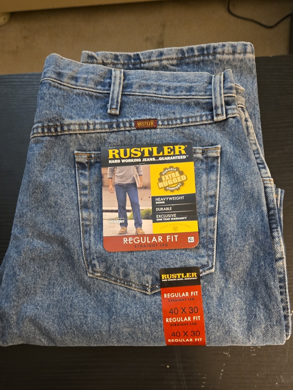 Rustler Men's Blue Straight-Leg Jeans